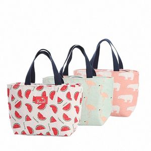 1 pc -lunchtas voor vrouwen grappige carto kinderen bento verse koelere tassen flamingo thermisch ontbijt eten doos draagbare picknickreizen o5l2#