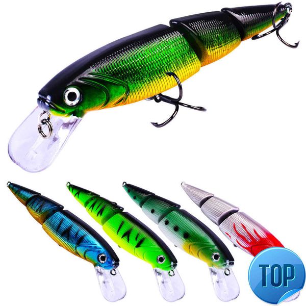 1 pièces leurre 11 cm/14.7g poisson noueux leurre dur appât faux appât engins de pêche pêche 3D yeux nager appât Multi articulé vif