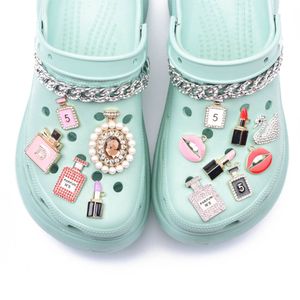 1 stks metalen bedels designer parfum jibz croc accessoires verstikking lippenstift schoen knop decoratie charme voor schoenen q0618
