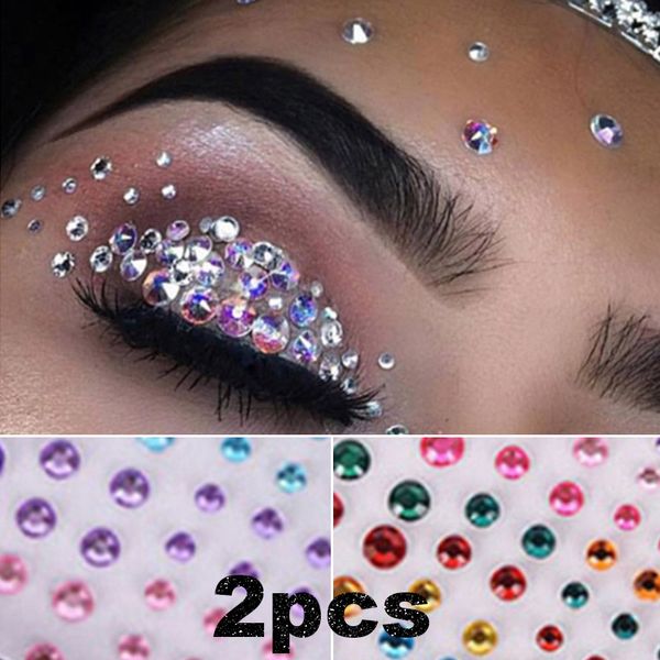 Tatuaje Diamante Maquillaje Delineador de ojos Sombra de ojos Etiqueta engomada de la cara Joya Ojos Maquillaje Etiqueta de ojos de cristal