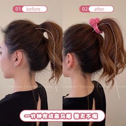 1 pc -roze haartie voor ponyhair dikke haar elastische rubberen banden massieve stevige haaraccessoires hoofddeksel Bunch -kapsels