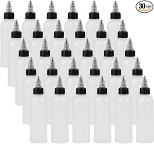 1 pcs Bouteilles de distribution en plastique Flacons compte-gouttes de laboratoire Boston Round LDPE Squeeze avec Twist Top Caps (120ML)