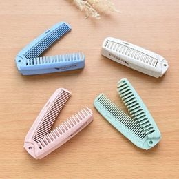1 pcs portable peigne de peigne brosse brosse antistatique peigne de voyage brosse à cheveux blé paille pliante outil de style coiffeur