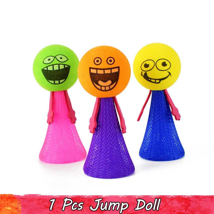1 PCS Random Color Funny Expression Faces Fly Toys Strange Jumping Bounce Soft Dolls Educational Learning Gifts for Babies Kids Party Game
