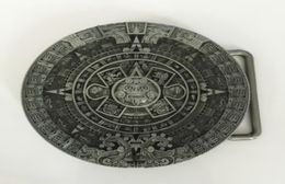 1 PCS redondear el calendario aztec hebilla hebillas cinturón hombres039s birn de metal de vaquero occidental hebilla de 4 cm de ancho de 4 cm 5173714
