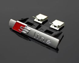 1 PCS S LINE METAL 3D AUTO KNUW HOOD Grill Badge Grille Emblem Logo Race voor Audi A1 A3 A4 A5 A6 A7 A8 Q3 Q5 Q7 TT6680362
