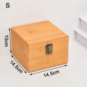 1 PCS S / M / L Caja de almacenamiento de joyería de madera Pino Pino Rectangular Caja de regalo de madera maciza