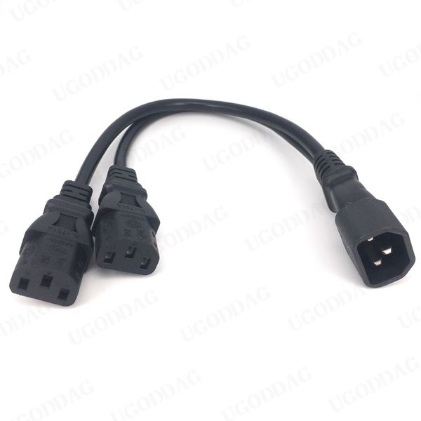1 PCS Simple C14 a Dual C13 5-13R Potencia corta Y tipo Y Tipo de ajuste Cable de cables de ajuste de 30 cm