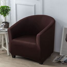 1 PCS Single Sofa Cover Cover Covers para sala de estar Cubierta de protector de sillón elástica de la sala de estar Spandex de color sólido para hotel en casa