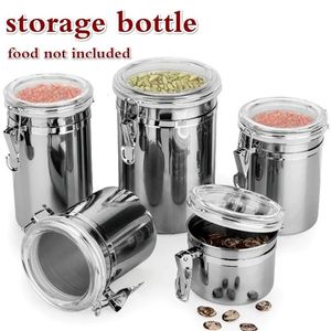1 Uds botella de almacenamiento de acero inoxidable contenedor de azúcar en polvo para café recipiente hermético para latas contenedor de almacenamiento de alimentos para el hogar 240113