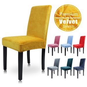 1 PCS Velvet Dining Chair Covers Spandex Elastic Chair Slipcover Dining Room Room Couvre Couvre-siège pour le banquet de l'hôtel de mariage