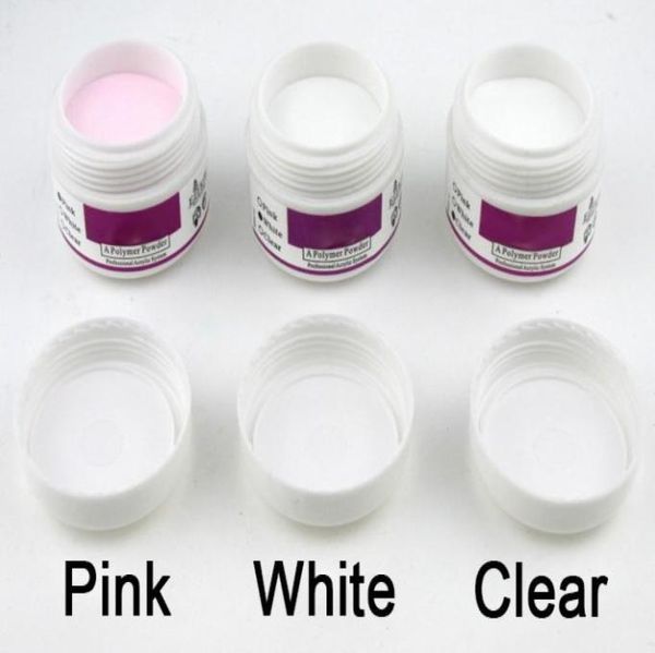1 PCS Couleur rose transparent blanc poudre acrylique pour ongle art faux conseils Tool3551222