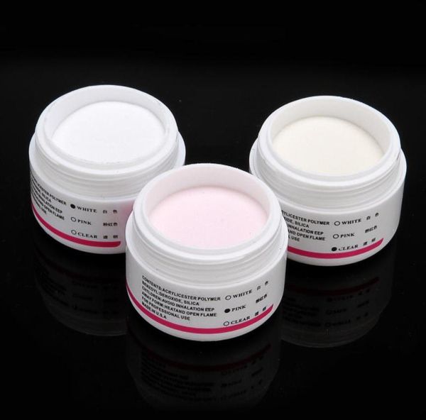 1 PCS Couleur rose transparent blanc poudre en acrylique pour les ongles faux conseils Tool6072848