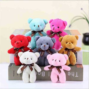 1 pcsparty Oso de peluche suave Juguete de peluche Mini Muñecas de oso de peluche Juguete Pequeño regalo para fiesta Llavero de boda Bolsa Colgante teddy Doll J220729