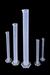 1 pcx 10ml1000 ml hexagone inférieur transparent transparent en plastique gradued cylindre tube de laboratoire de laboratoire 10ml1000ml7071226