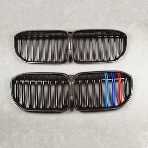 1 stuk glanzende zwarte voorste kap grilles voor BMW 7 -serie G11 G12 koolstofpatroon Dual Line Mesh Grille