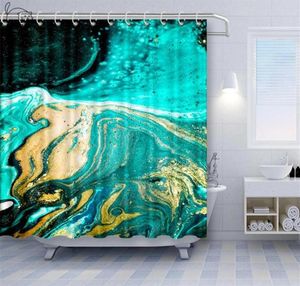 1 pièce rideau de bain imprimé texture marbre 3D rideau de douche en polyester imperméable avec crochets décor de salle de bain créatif 180x180cm203Z7229702