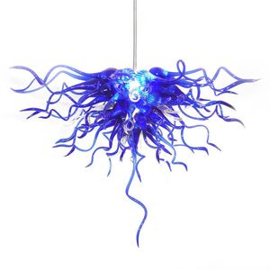 1 stuk Amerikaanse stijl kroonluchter lamp kobalt blauw helder kleur koffie hotel bar hand geblazen glas hanglamp winkel kunst decor 70 bij 60 cm