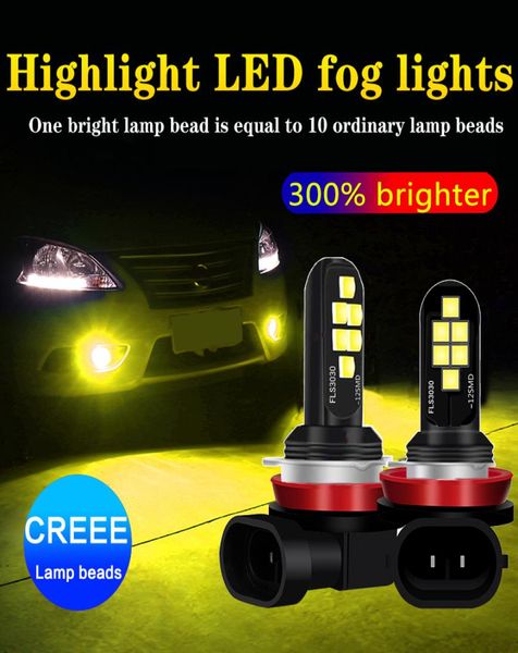 1 unidad de luces antiniebla para coche H1 H3, bombilla LED H4 H7 H11 H8 3030SMD, luz antiniebla delantera 9005 HB3 9006 HB4 H27 881, lámpara para correr diurna 6423092