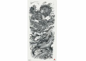 1 Stuk Chinese Totem Cloud Dragon Tijdelijke Tattoo Sticker Met Arm Body Art Grote Mouw Grote Fake Tattoo Sticker6527651