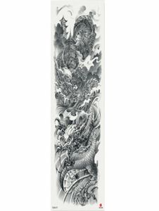 1 pièce Totem chinois nuage Dragon autocollant de tatouage temporaire avec bras corps Art grande manche grand faux tatouage autocollant 5505844