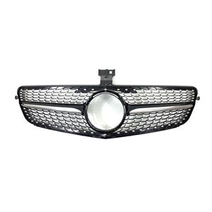 Grilles de capot avant en ABS de pare-chocs de voiture de Style diamant 1 pièce pour B-ENZ C CLASS W204 couvercle de Grille de gril noir