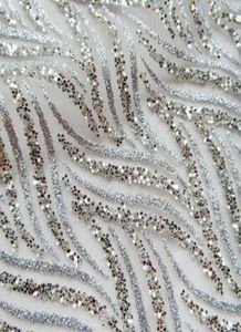 1 stuk mode glitter pailletten avondjurken netto stof gelijmd pailletten bedrukte mesh stof franse glanzende trouwjurk doek7321070