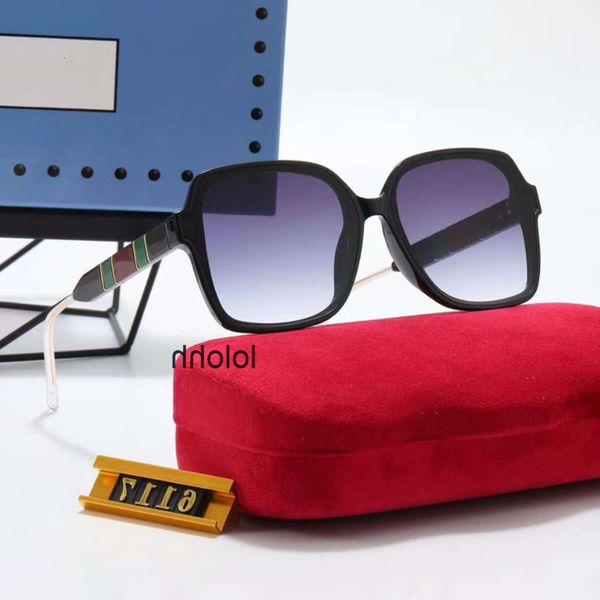 1 pièce mode lunettes de soleil lunettes de soleil concepteur hommes femmes couleur métal cadre 5 ruban étui gg gucci guccisunglasses