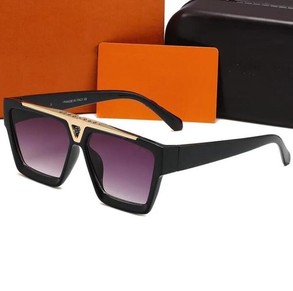 1 pieza de gafas de sol de moda toswrdpar, gafas de sol de diseñador para hombres y mujeres, caja marrón, marco de metal negro, lente oscura de 55 mm AAA636