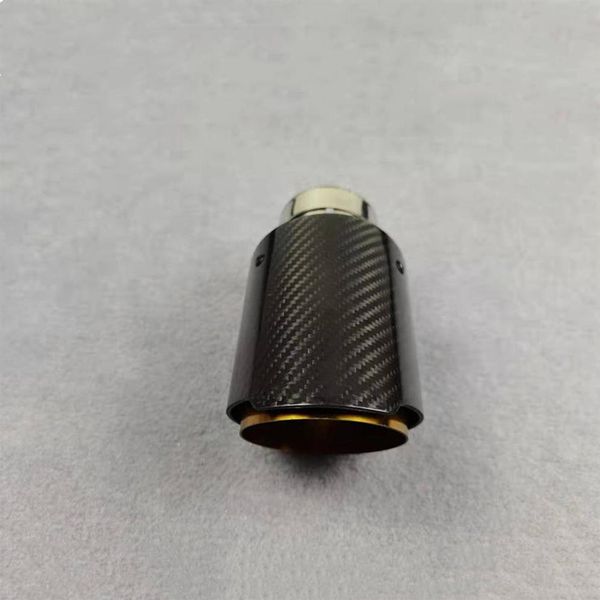 1 pieza para tubo de escape Akrapovic Universal coche a la parrilla oro negro brillante silenciador punta fibra de carbono acero inoxidable Tailpipe278T