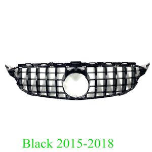 1 pièce Grilles de pare-chocs avant pour B-ENZ classe C W205 ABS calandre en maille noire/argent Grille de radiateur de voiture