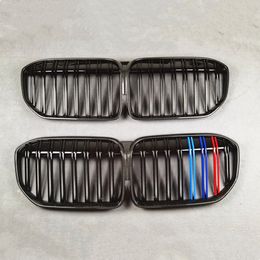 Rejillas delanteras para BMW serie 7, G11, G12, Material ABS con patrón de carbono, Color brillante M, 1 unidad