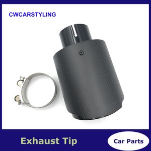 1 pieza de silenciador de fibra de carbono mate de alta calidad para silenciador de escape Universal Akrapovic puntas traseras estilo de cubierta de coche