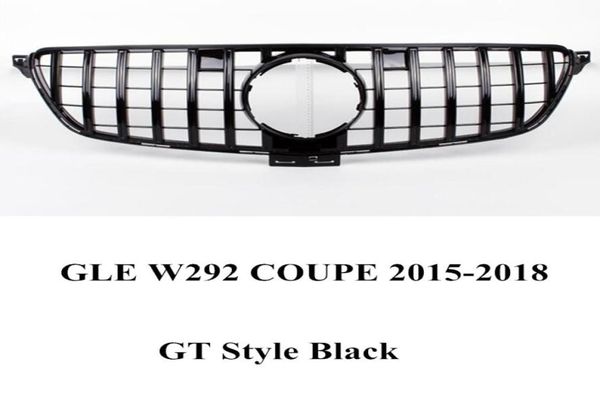 Grilles de calandre de course avant noires de Style GT, 1 pièce, pour GLE W292 coupé, ABS, maille rénale argentée, 1195365