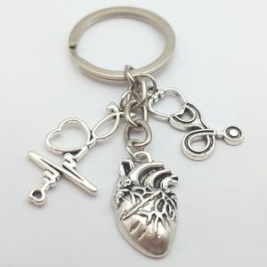 1 pièce porte-clés ECG coeur infirmière casquette stéthoscope porte-clés médecin infirmières porte-clés bijoux cadeau