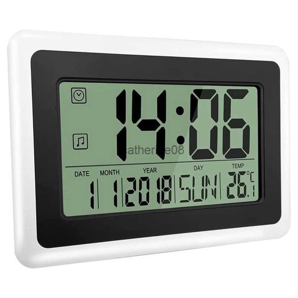 1 reloj despertador grande con pantalla LCD, reloj despertador con temperatura de calendario con dígitos extragrandes, fácil de leer y configurar