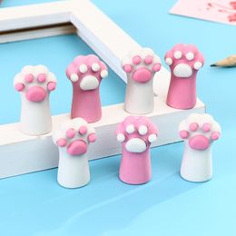 1 pièce Lytwtw's Kawaii Cat Paw Student Stationery School Office Supplies Enfants Erasers For Kids Gift Crayer Rubbery Eraser