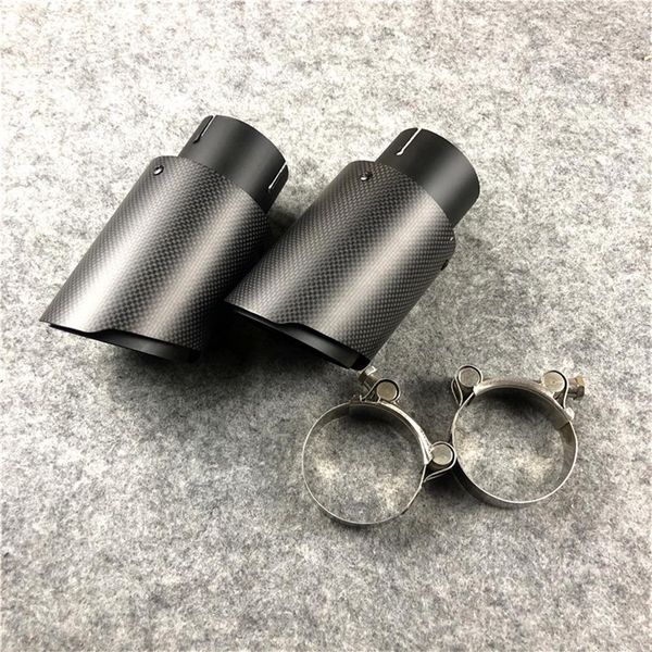 1 pièce noir mat fibre de carbone Akrapovic tuyau d'échappement voiture universel Auto pièces en acier inoxydable AK silencieux pointe Nozzles276t