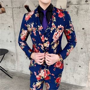 1 stuk mannen blazer voor bruiloft blazer prom kostuum homme mariage jas slim fit smoking bloem floral designer 201106