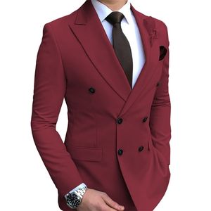 1 pièce blazer homme costume veste coupe cintrée double boutonnage cran revers blazer veste pour mariage Groomone blazer 220527
