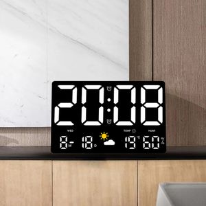 1 pieza reloj digital digital moderno con cita de día despertador para la sala de estar del hotel de la oficina gimnasia