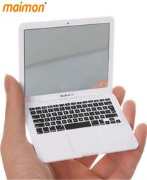 1 pieza novedosa MacBook Air Makeup Metbook Notebook Mini Mirror de bolsillo portátil Mirroras cosméticas1835604