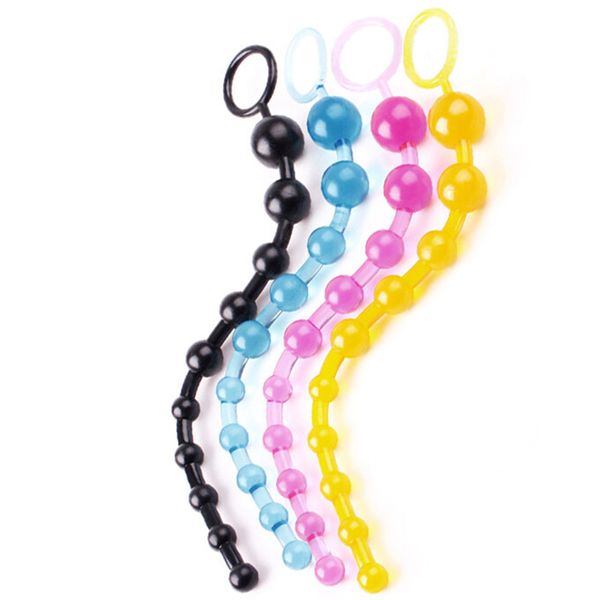 1 pièce De Couleur Aléatoire Longue Perles Anales Adulte Erotique Unisexe Produits Bendable Anal Sex Jouets Étanche Butt Plugs Masseur 17420