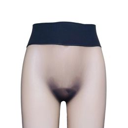 1 morceau d'homme élastique d'été bas sans couture en soie taille haute cantyhose sexy couleurs solides masculines leggings transparents 240425