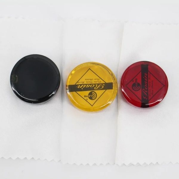 1 pièce originale LETO ronde noir/rouge/jaune colophane violon, alto, violoncelle arc colophane faible poussière instruments à cordes pièces avec tissu