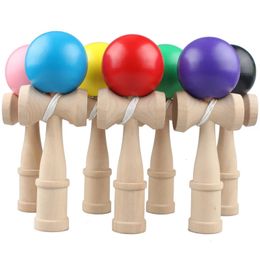 1 pièce professionnelle en bois couleur Pure habile Kendama PU peinture Jumbo Kendama extérieur jongler jeu balle jouets pour cadeaux 240112