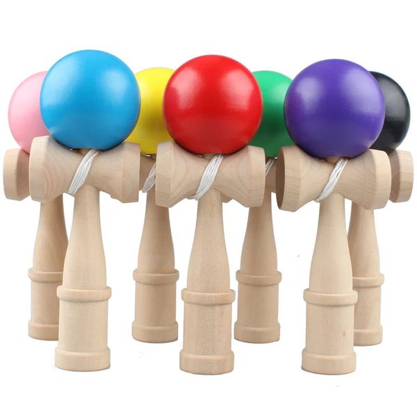 1 pieza profesional de madera Color puro hábil Kendama PU pintura Jumbo Kendama al aire libre juego de malabares juguetes de pelota para regalos 240112