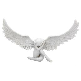 1 stuk harsen engel vleugel standbeeld creatief beeldhouwwerk decoratie verlossing engel standbeeld religieuze tuinhuis decoratie 240508