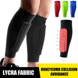 1 pieza Deportes Fútbol Shin Guard Ciclismo Mangas de compresión Honeycomb Esponja Seguridad Pantorrilla Protección de piernas Hombres Mujeres 240228