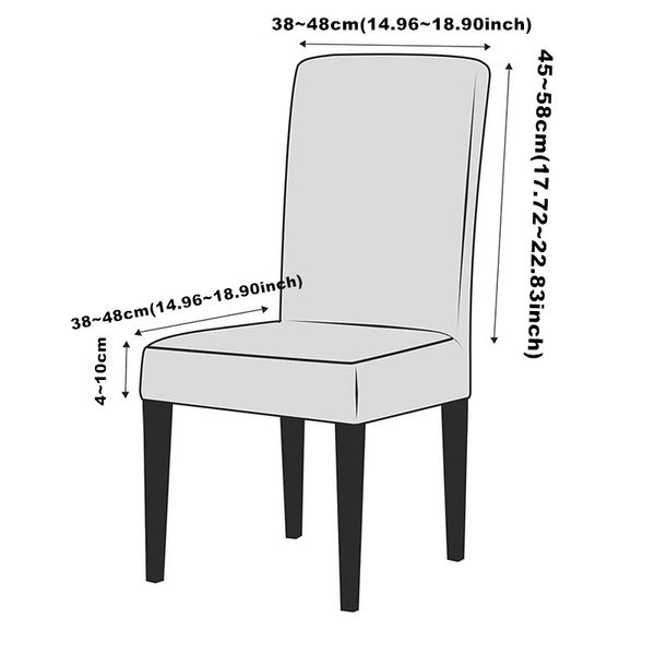 Cubierta de silla de comedor de 1 pieza de 1 pie